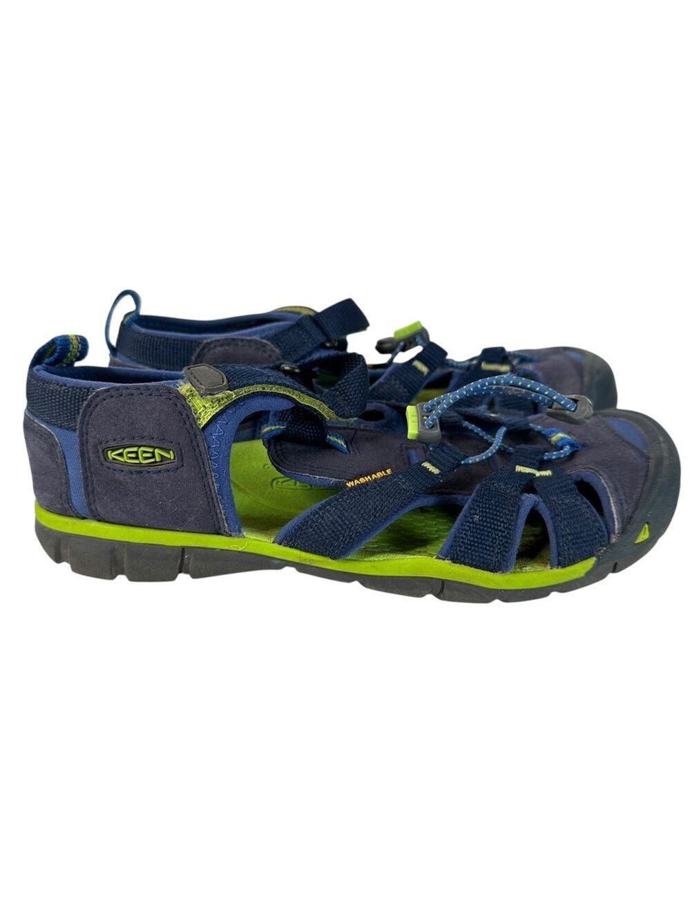 KEEN Seacamp II CNX Kids Sandals Blue Green Water Hiking Outdoor Size 5
